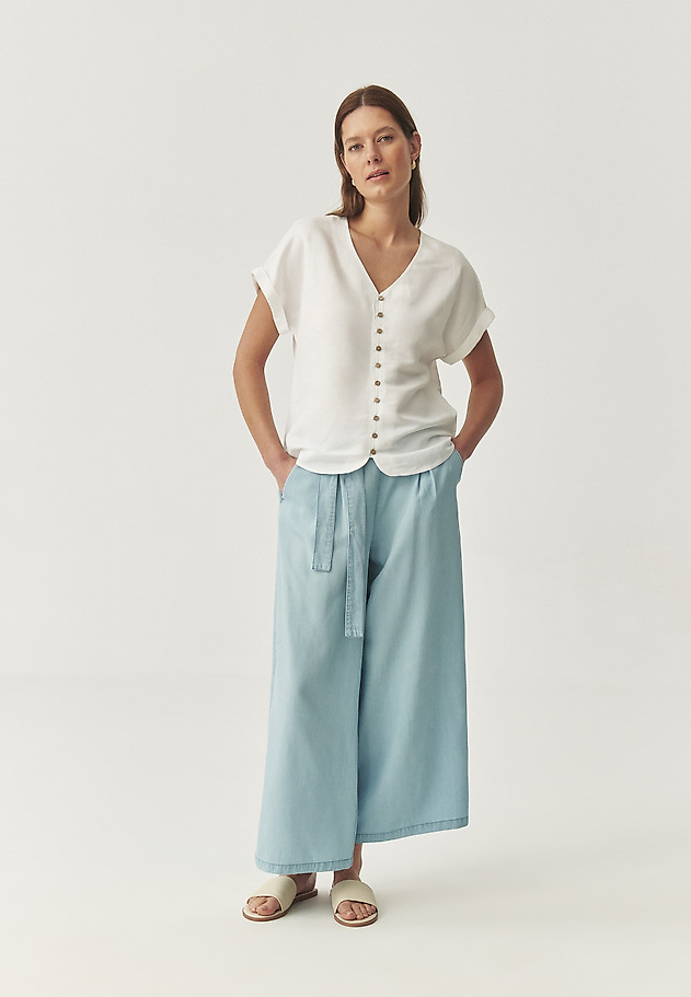 WIDE LYOCELL TROUSERS - ZAMI 1 WIDE LYOCELL TROUSERS - ZAMI 1 NIEBIESKI 1
