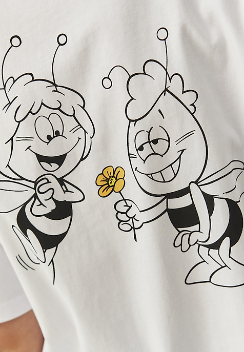 BAWEŁNIANY T-SHIRT Z NADRUKIEM — FEMI 2 BIAŁY 2