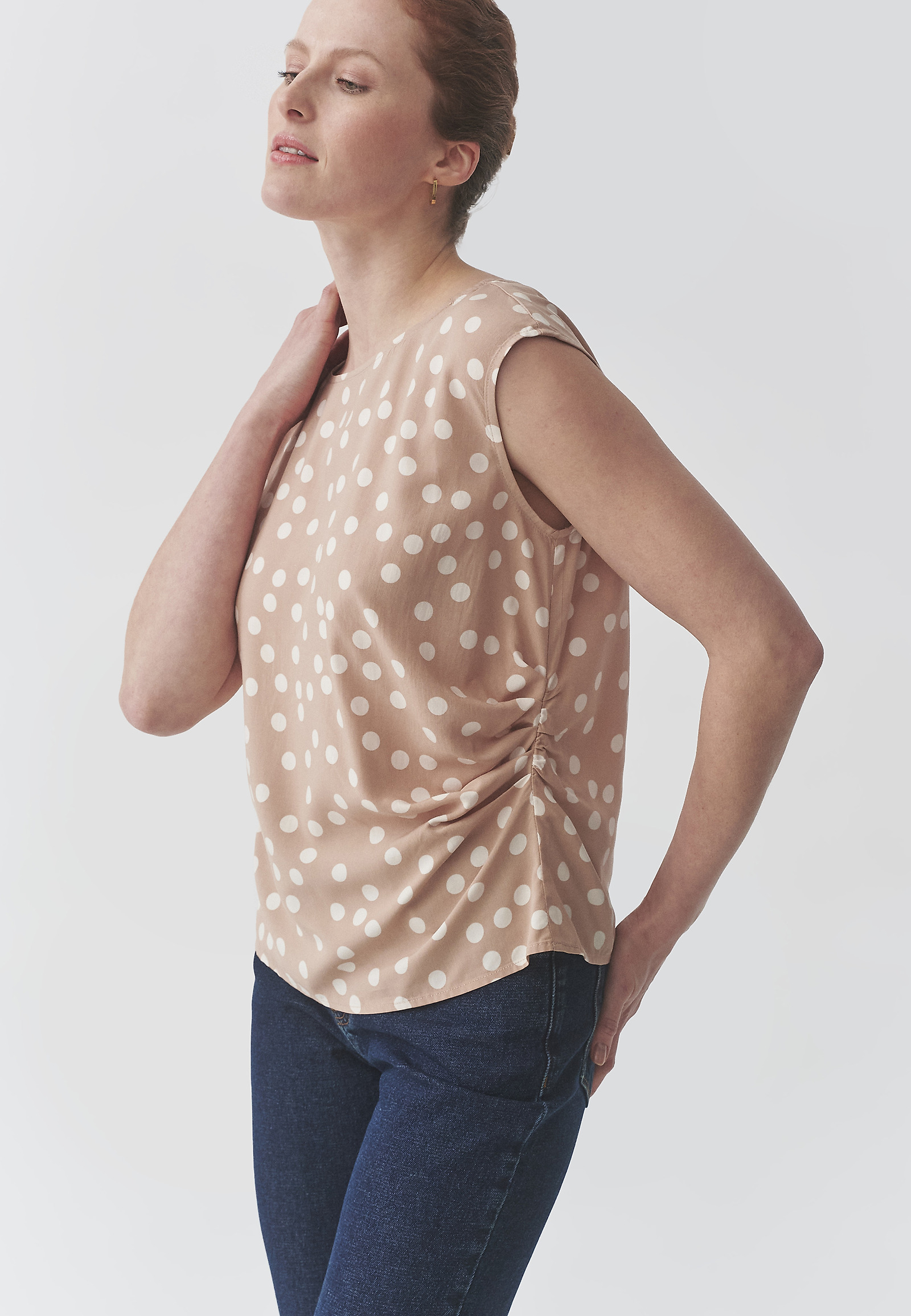 BLUZA IZ VISKOZE S PIKAMI - KOBIE BLUZA IZ VISKOZE S PIKAMI - KOBIE VEČBARVNA 106623