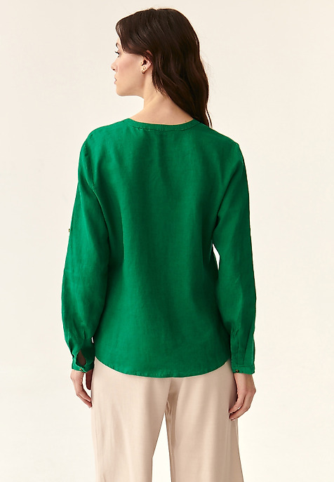 LINNEN LADIES' SHIRT JUSTYNA GREEN 2