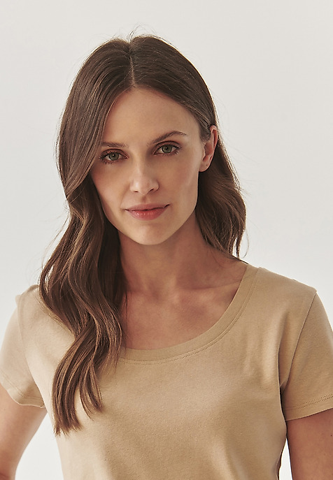FITTED LADIES’ COTTON T-SHIRT - ANTONINA BEIGE 2