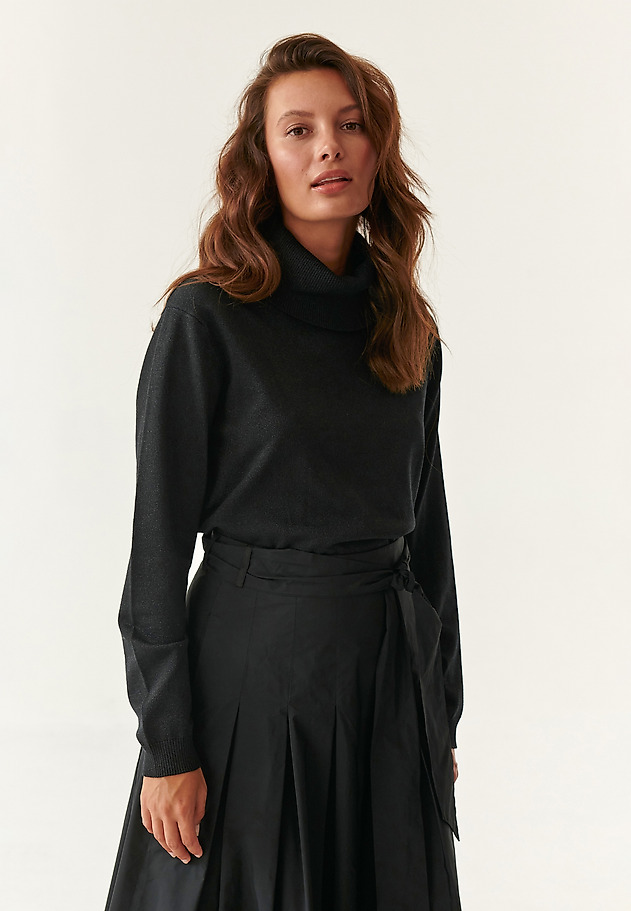 LADIES' TURTLENECK BLOUSE WITH LUREX SARNA LADIES' TURTLENECK BLOUSE WITH LUREX SARNA BLACK 3