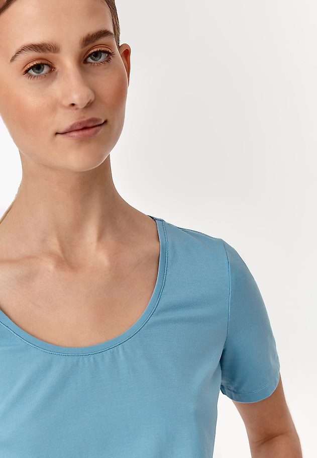 LADIES' KNITTED T-SHIRT AMO LADIES' KNITTED T-SHIRT AMO BLUE 3