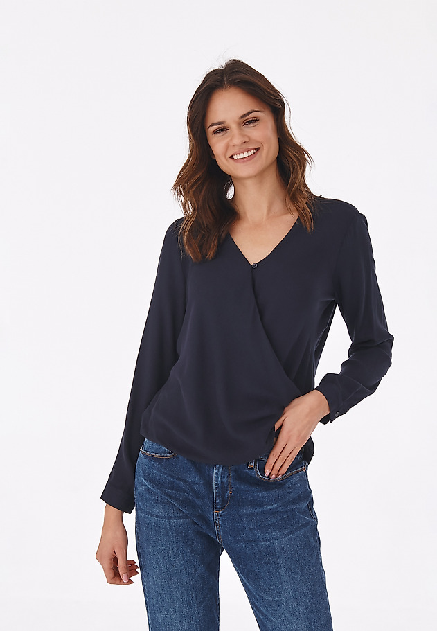 LADIES' ENVELOPE BLOUSE - WIZI LADIES' ENVELOPE BLOUSE - WIZI NAVY BLUE 3