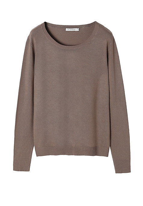 CLASSIC LADIES’ SWEATER WITH ROUND NECKLINE - TESSINI BEIGE 2