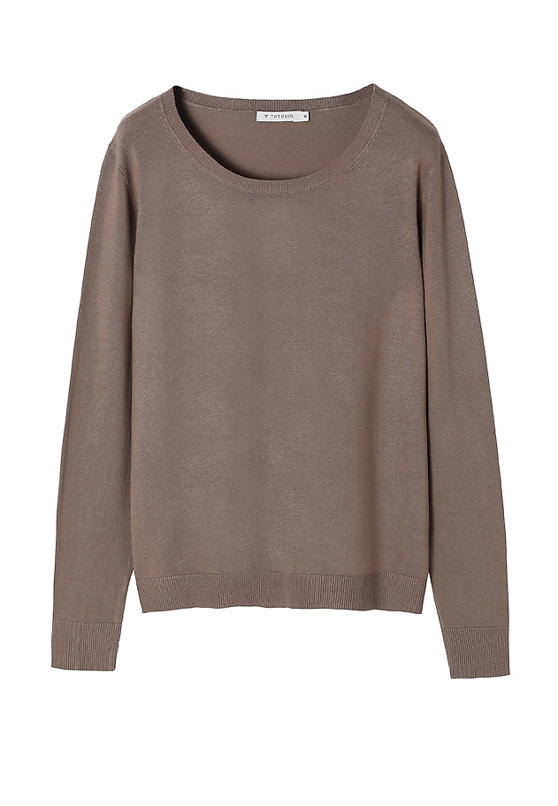 CLASSIC LADIES’ SWEATER WITH ROUND NECKLINE - TESSINI CLASSIC LADIES’ SWEATER WITH ROUND NECKLINE - TESSINI BEŻOWY 5
