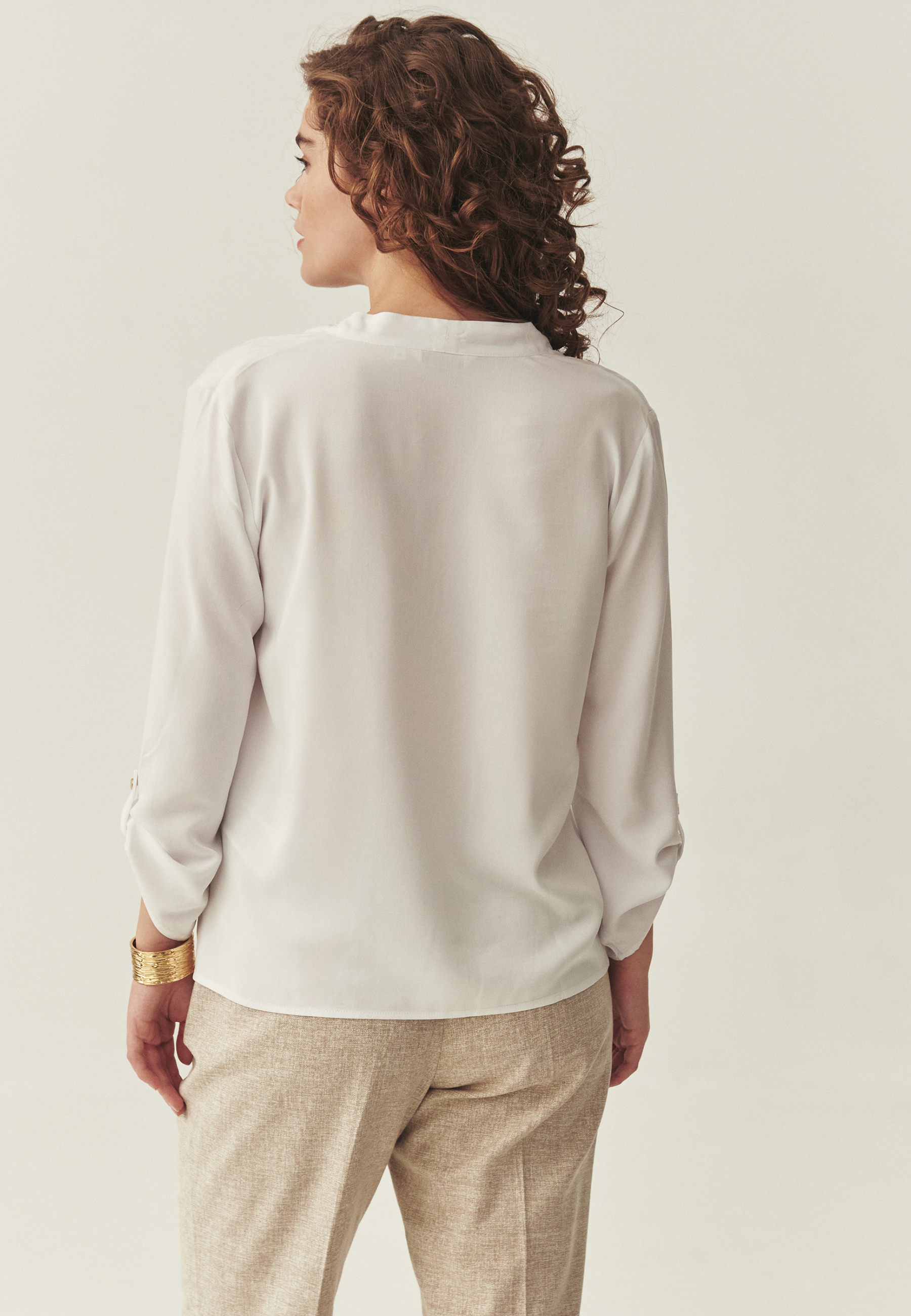 CLASSIC BLOUSE MADE FROM LENZING™ ECOVERO™ VISCOSE - ELMI 1 WHITE 2