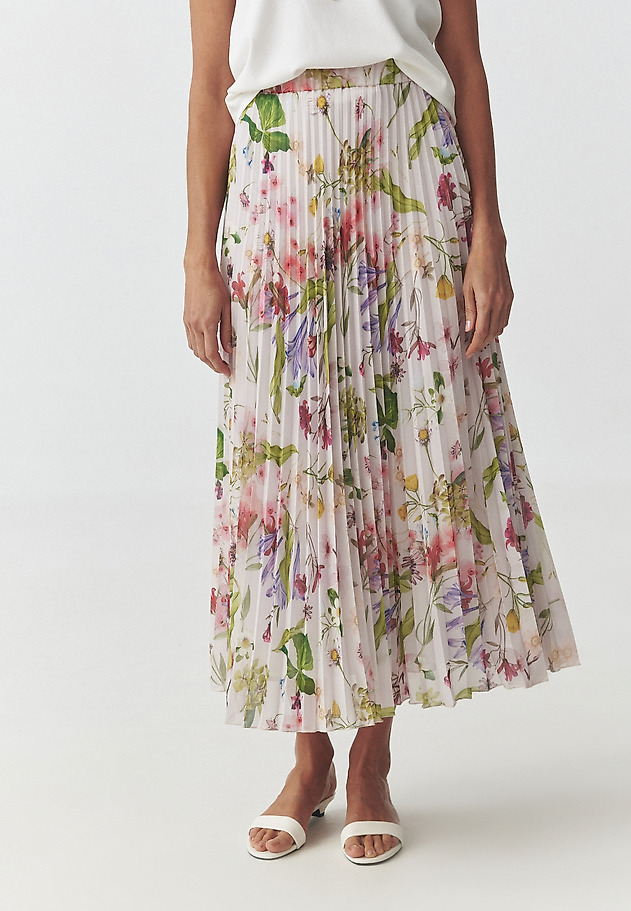 FUSTĂ MIDI PLISATĂ CU MOTIVE FLORALE - MIRAMA FUSTĂ MIDI PLISATĂ CU MOTIVE FLORALE - MIRAMA MULTICOLOR 3