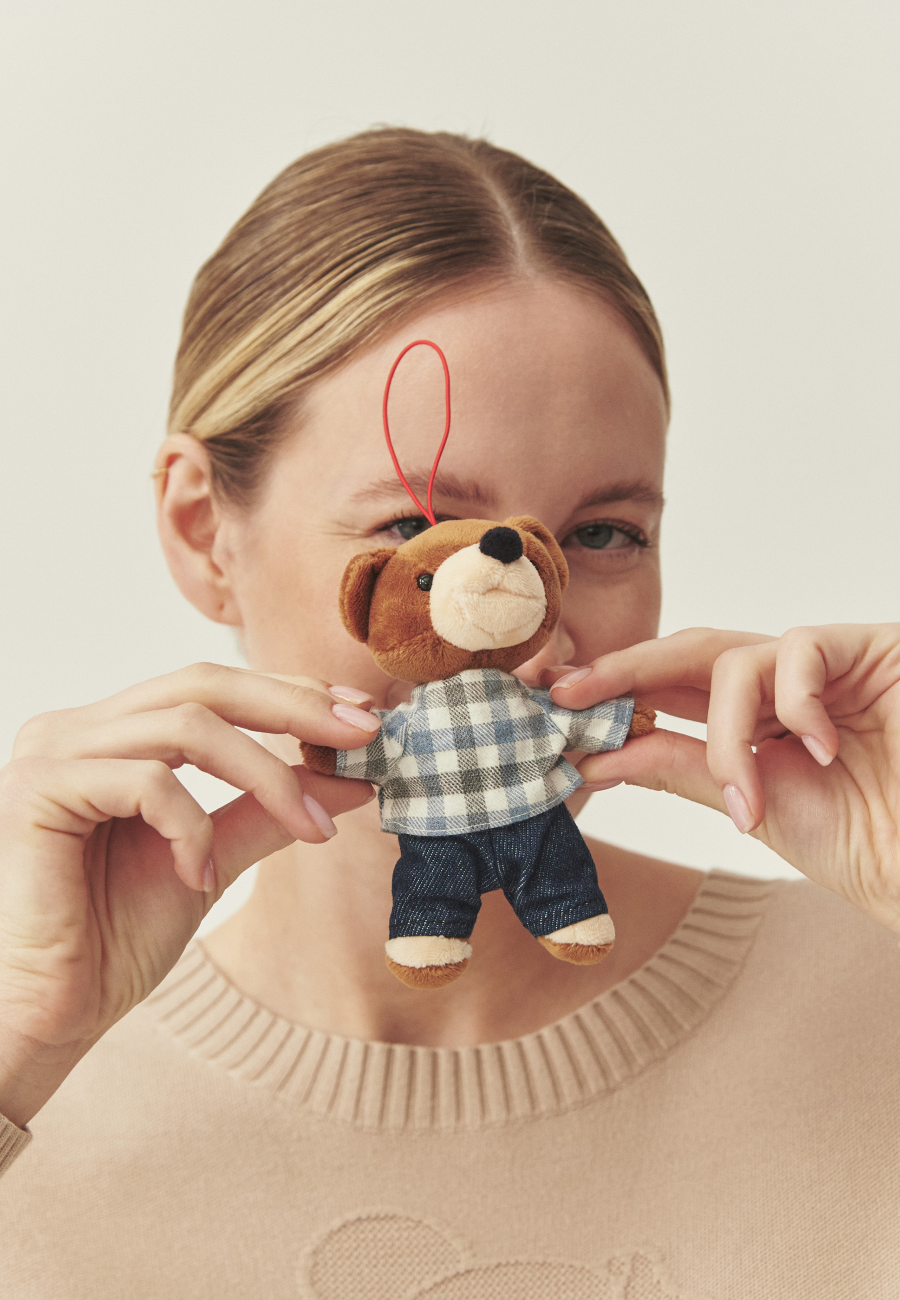 KEY RING WITH THE USZATEK BEAR - BEARINA 5 BEIGE 2