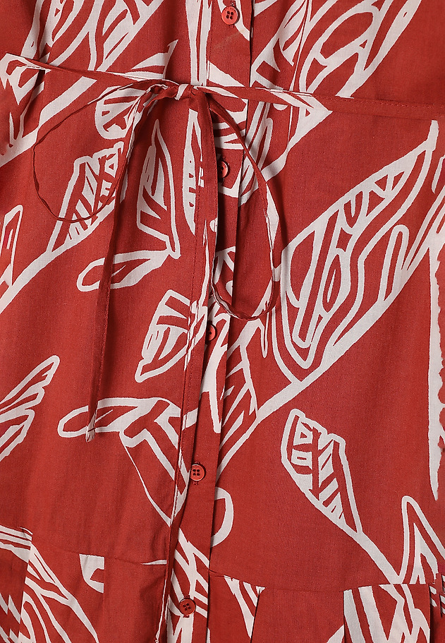 PATTERNED LADIES’ COTTON DRESS WITH A COLLAR - RUDIA PATTERNED LADIES’ COTTON DRESS WITH A COLLAR - RUDIA MULTIKOLOR 8