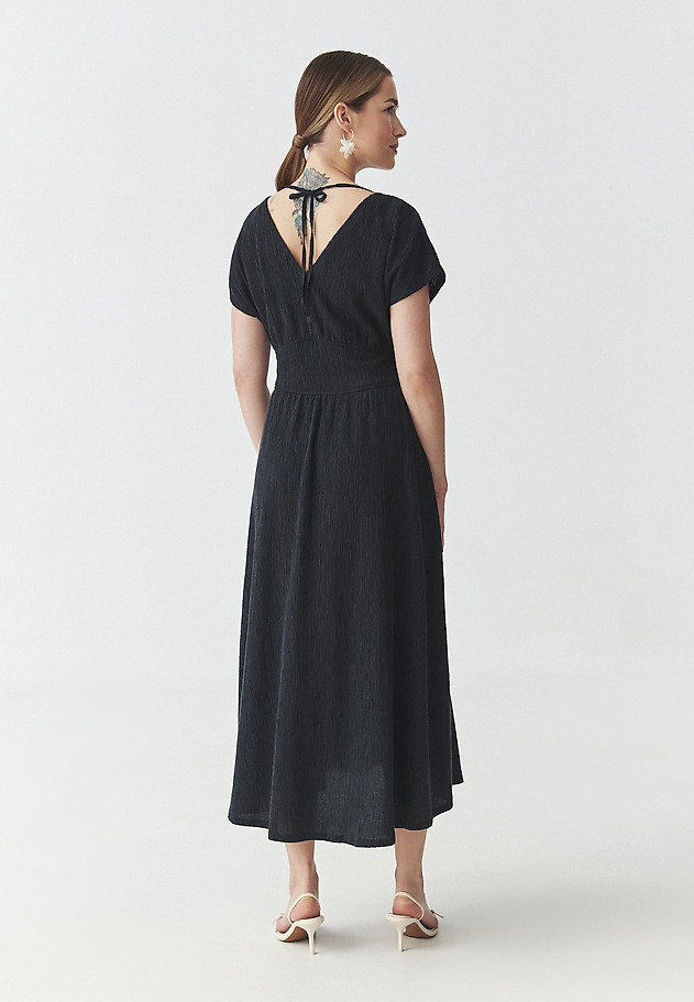 LONG DRESS WITH KIMONO SLEEVES — TABITA 2 LONG DRESS WITH KIMONO SLEEVES — TABITA 2 GRANATOWY 3