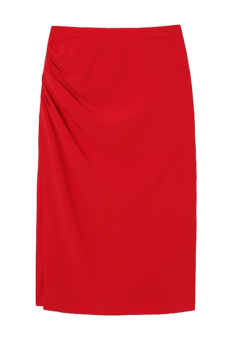 PENCIL SKIRT WITH CREASE — SINIA RED 2