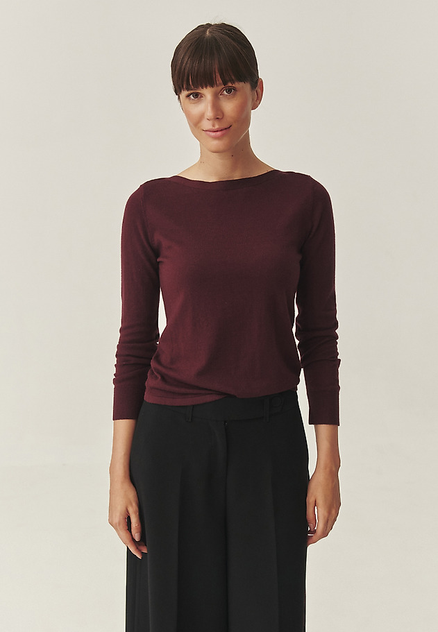 CLASSIC SWEATER WITH WOOL BLEND - MOSS CLASSIC SWEATER WITH WOOL BLEND - MOSS RED 1