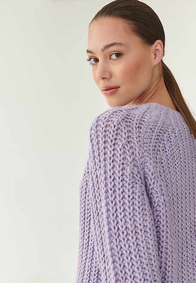 SWETER DAMSKI O WYRAŹNYM SPLOCIE NITERO SWETER DAMSKI O WYRAŹNYM SPLOCIE NITERO FIOLETOWY 4