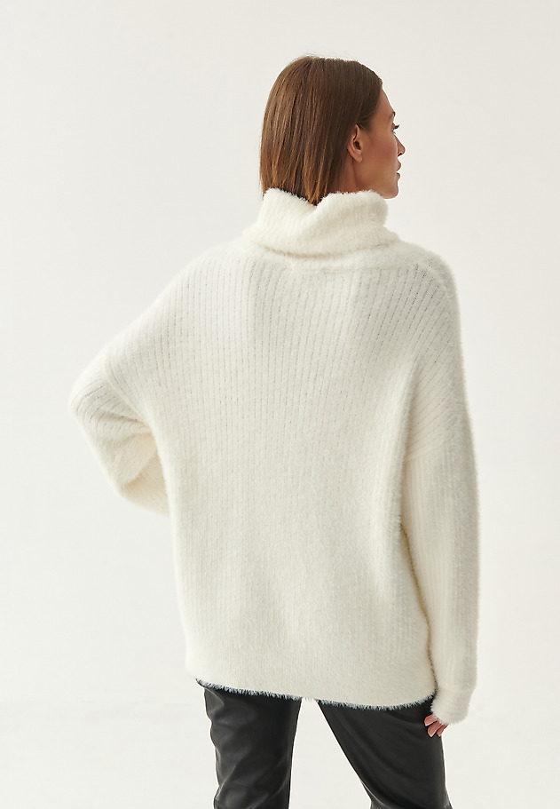SWETER DAMSKI Z GOLFEM SAWANA SWETER DAMSKI Z GOLFEM SAWANA ECRU 2