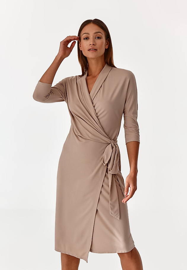 LADIES' DRESS WITH TIE MIROKO LADIES' DRESS WITH TIE MIROKO BEIGE 3