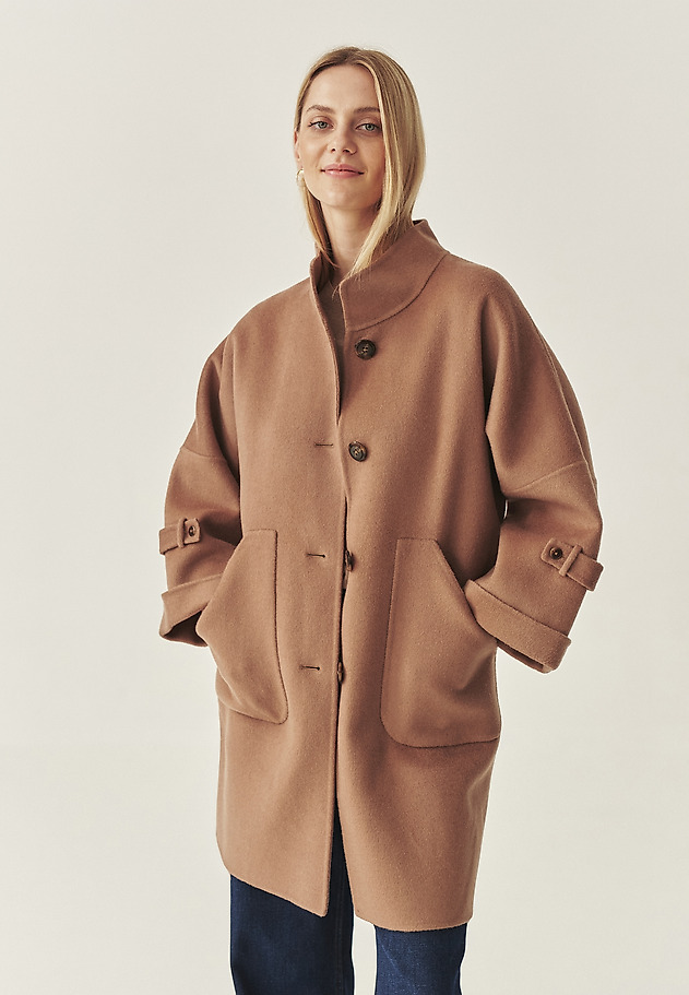 LOOSE WOOL COAT - MORIWIA LOOSE WOOL COAT - MORIWIA BEIGE 3