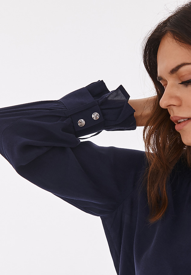 LADIES' ENVELOPE BLOUSE - WIZI LADIES' ENVELOPE BLOUSE - WIZI NAVY BLUE 4
