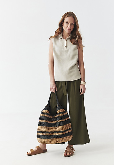 LNIANO-WISKOZOWA BLUZKA BEZ RĘKAWÓW - VALERIA LNIANO-WISKOZOWA BLUZKA BEZ RĘKAWÓW - VALERIA