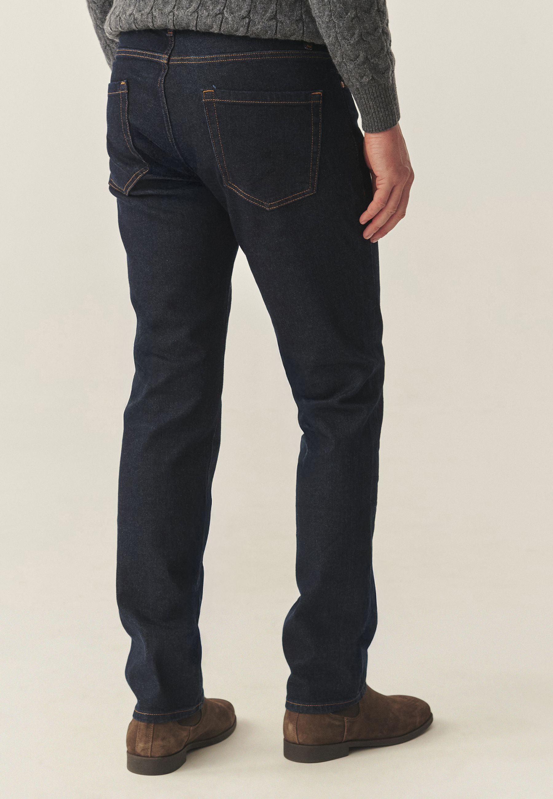 DENIMOWE SPODNIE MĘSKIE — KARMIN GRANATOWY 2