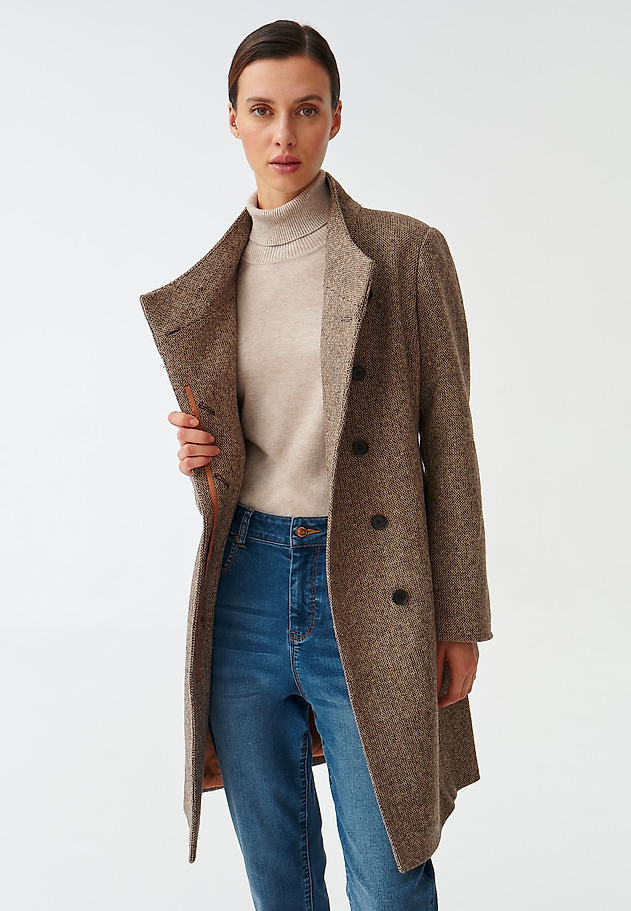 JESIENNY PŁASZCZ DAMSKI TKANINOWY VADIKA 1 JESIENNY PŁASZCZ DAMSKI TKANINOWY VADIKA 1 BRĄZOWY 3