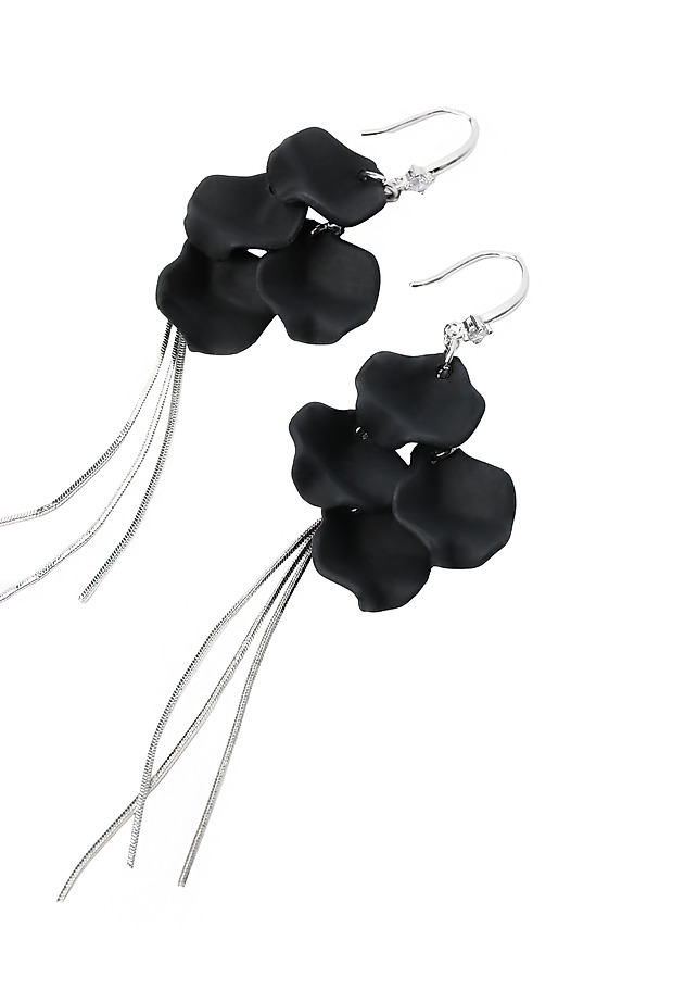 CERCEI CU PANDANTIV CU ACCENT FLORAL — LIMA 1 CERCEI CU PANDANTIV CU ACCENT FLORAL — LIMA 1 NEGRU 3