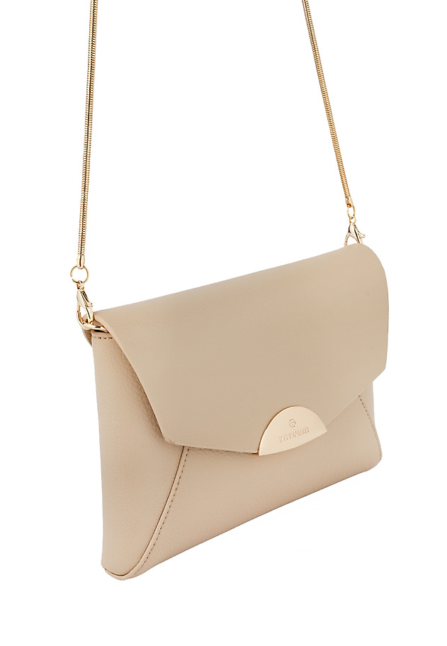 BEIGE CLUTCH BAG WITH CHAIN — ENVEL BEIGE CLUTCH BAG WITH CHAIN — ENVEL ECRU 3