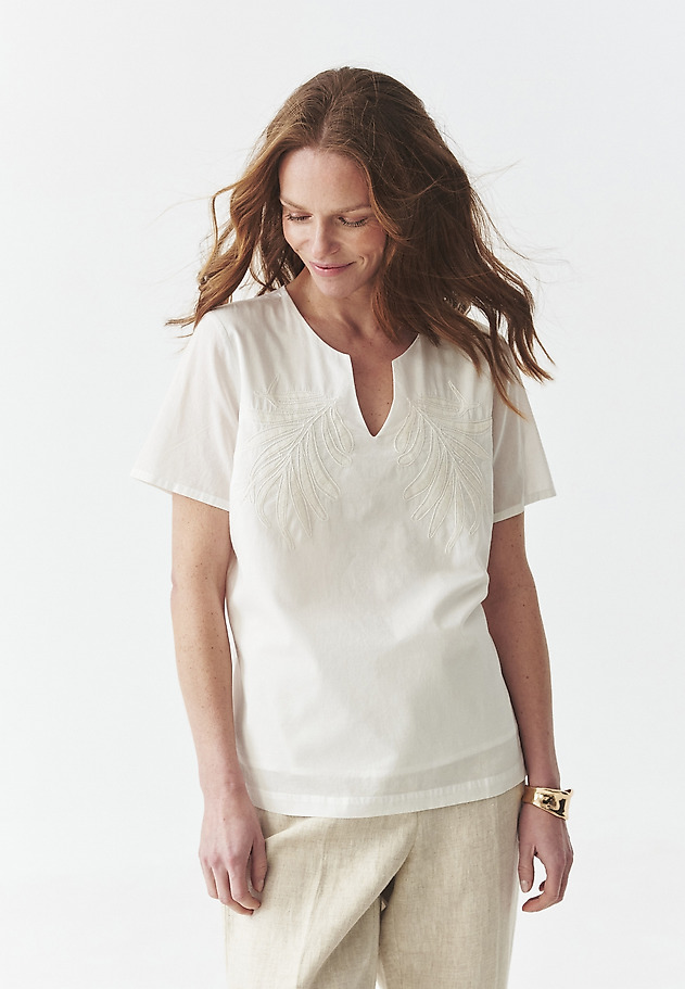 COTTON EMBROIDERED BLOUSE - SIMONETTA COTTON EMBROIDERED BLOUSE - SIMONETTA ECRU 2