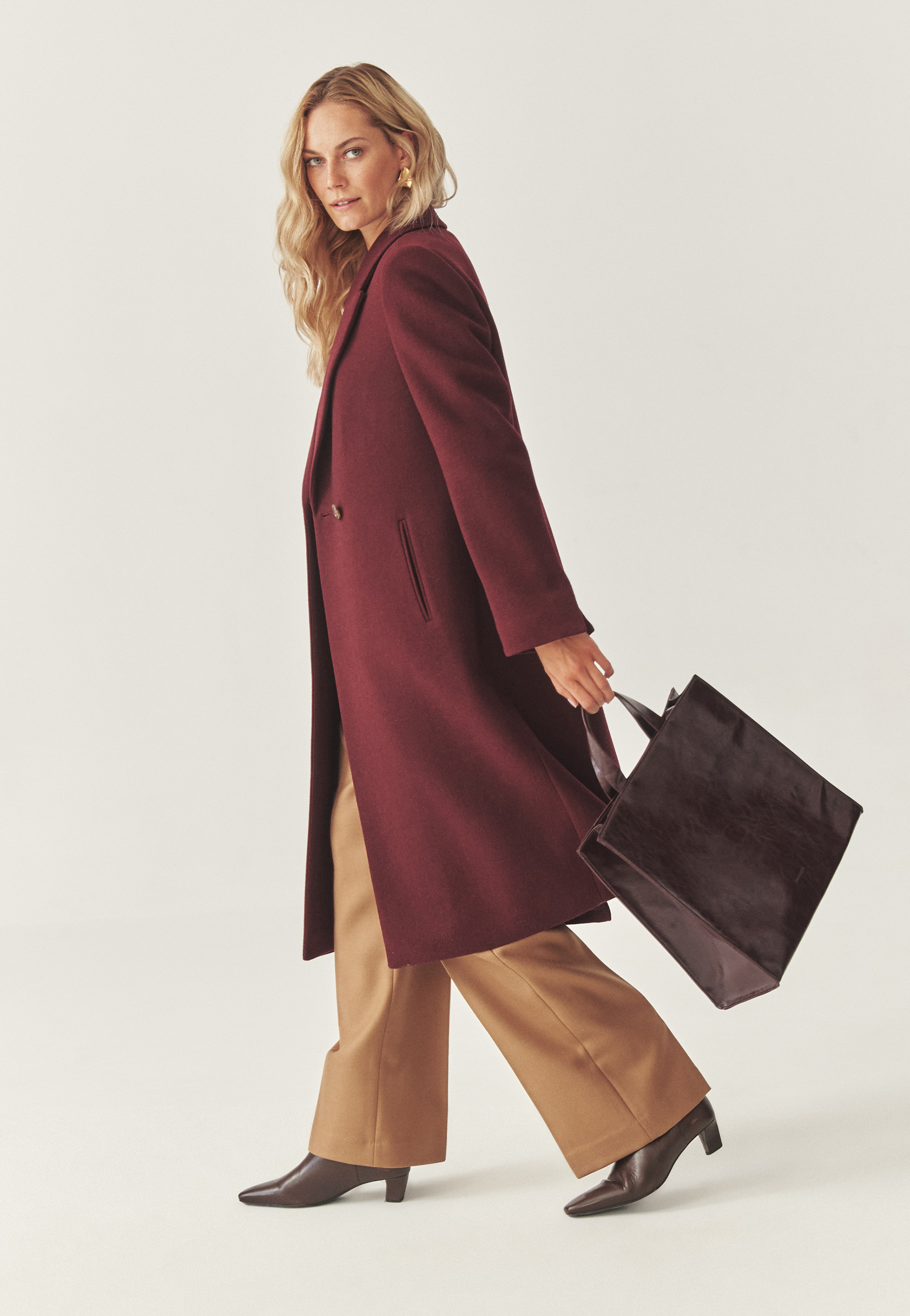 BORDOVÁ NÁKUPNÁ TAŠKA - BURGUNDY SHIMMER ČERVENÁ 2