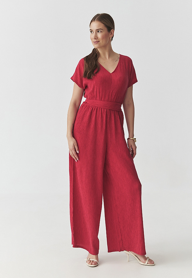 FUCHSIA WIDE-LEG JUMPSUIT — KOREKI 1 FUCHSIA WIDE-LEG JUMPSUIT — KOREKI 1 CZERWONY 3