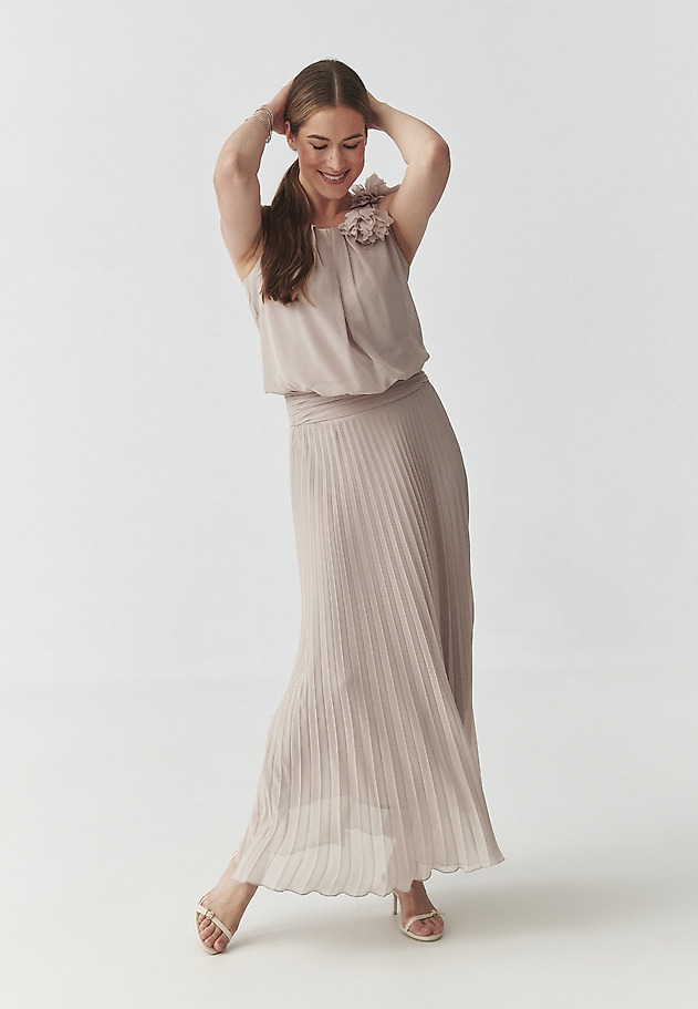 ROCHIE MAXI PLISATĂ - ROZANI ROCHIE MAXI PLISATĂ - ROZANI BEJ 4