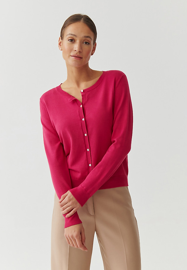 LADIES’ SWEATER WITH BUTTONS - KONTROKO LADIES’ SWEATER WITH BUTTONS - KONTROKO RÓŻOWY 1