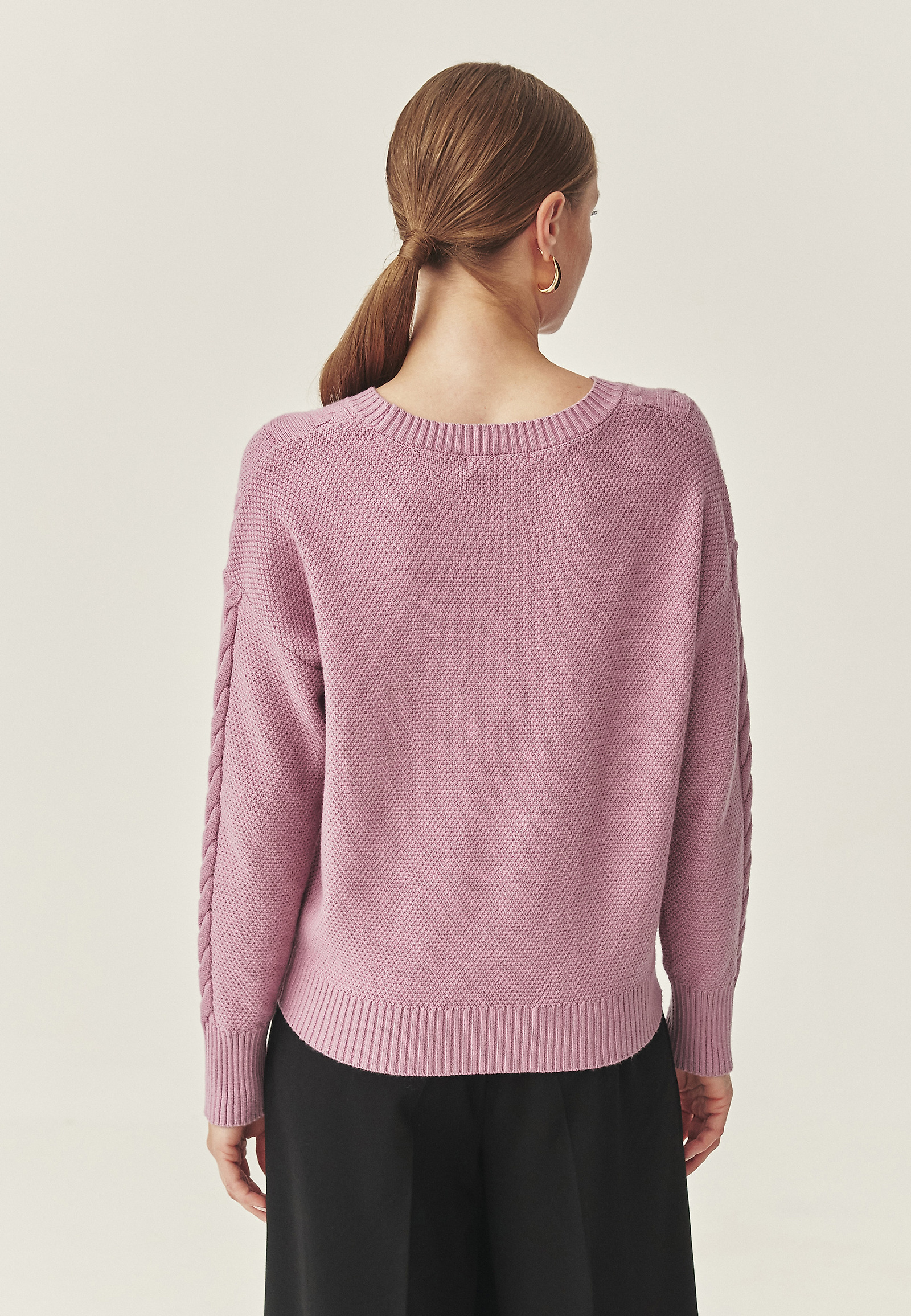 STRUKTURALNY SWETER Z GRUBEJ PRZĘDZY - EVERELY STRUKTURALNY SWETER Z GRUBEJ PRZĘDZY - EVERELY FIOLETOWY 115541