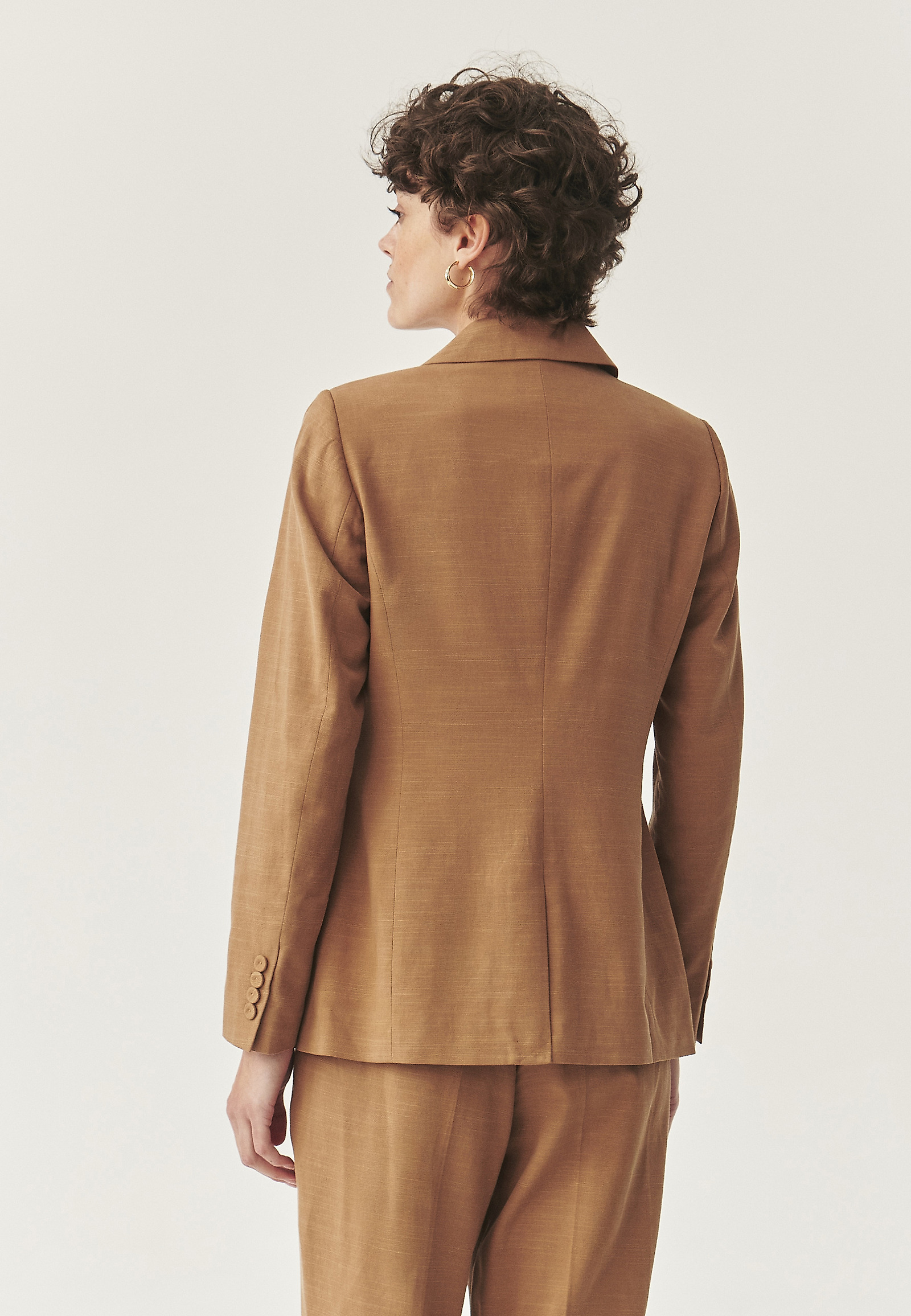 DOUBLE-BREASTED JACKET WITH LYOCELL - ZOLTA DOUBLE-BREASTED JACKET WITH LYOCELL - ZOLTA BROWN 113172
