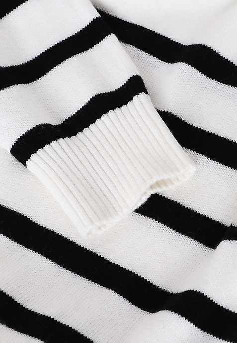 LADIES’ LOOSE STRIPED SWEATER WITH A TURTLENECK PASOLI MULTICOLOR 2