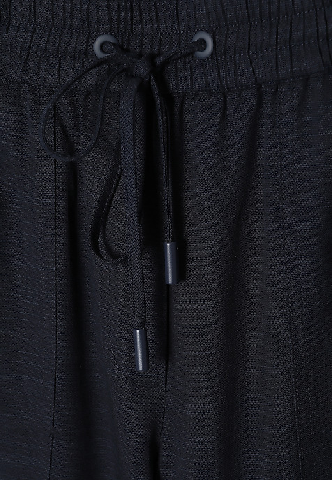 PANTALONI DE DAMĂ, DIN ȚESĂTURĂ, CU ELASTIC ÎN TALIE - SUDIKI BLEUMARIN 2