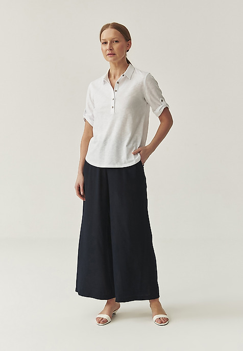WIDE LEG TROUSERS - PULIO 2 NAVY BLUE 2
