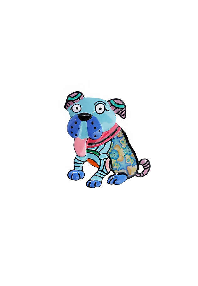 ORNAMENTAL DOG-SHAPED BROOCH — PAMFI ORNAMENTAL DOG-SHAPED BROOCH — PAMFI MULTIKOLOR 3