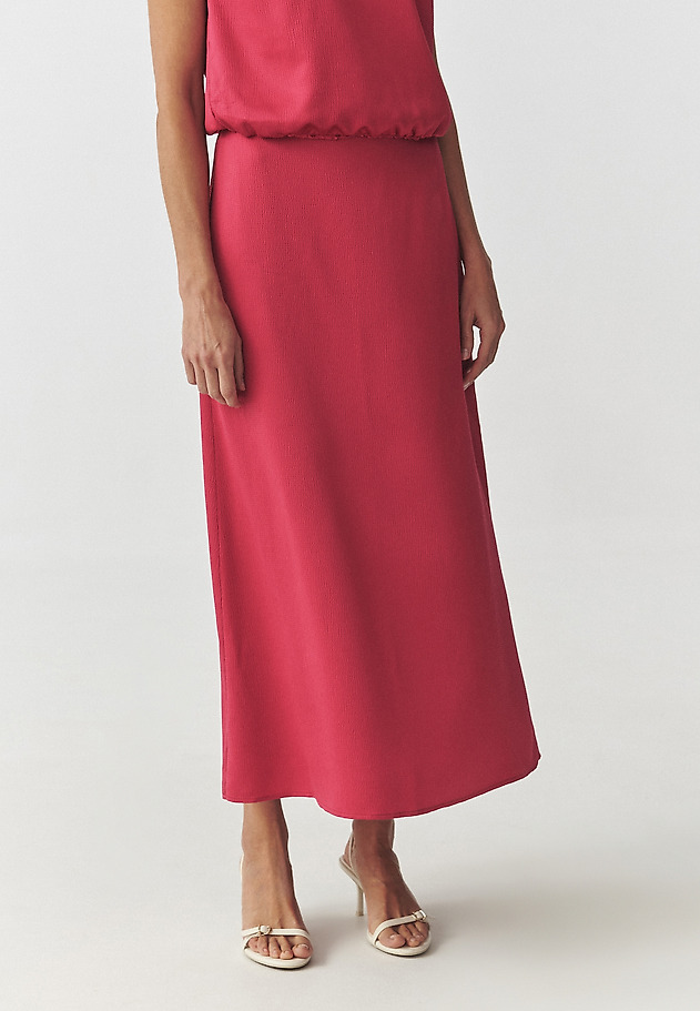 LONG SKIRT WITH SATIN SHEEN - LEJA LONG SKIRT WITH SATIN SHEEN - LEJA CZERWONY 2