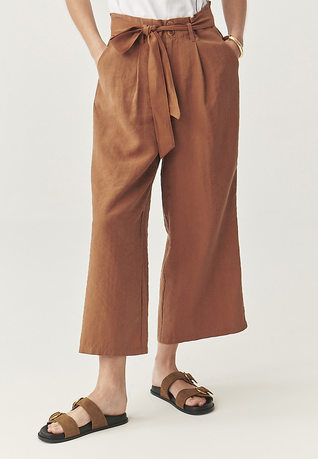 PANTALONI CU TALIE ÎNALTĂ - TENKO PANTALONI CU TALIE ÎNALTĂ - TENKO MARO 3