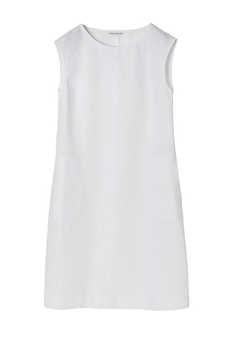 LADIES' LINEN DRESS WITH POCKETS SONATKO 1 WHITE 2