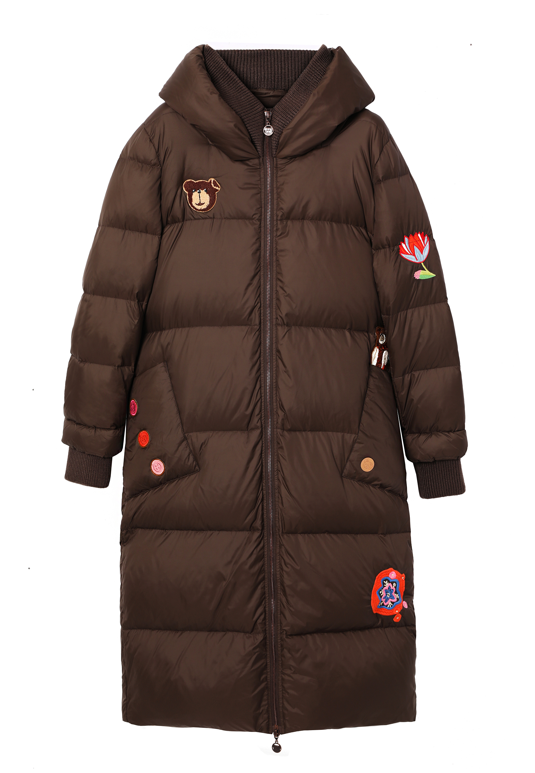 BRĄZOWY PŁASZCZ Z PUCHOWYM WYPEŁNIENIEM - VIOLINA BRĄZOWY 2