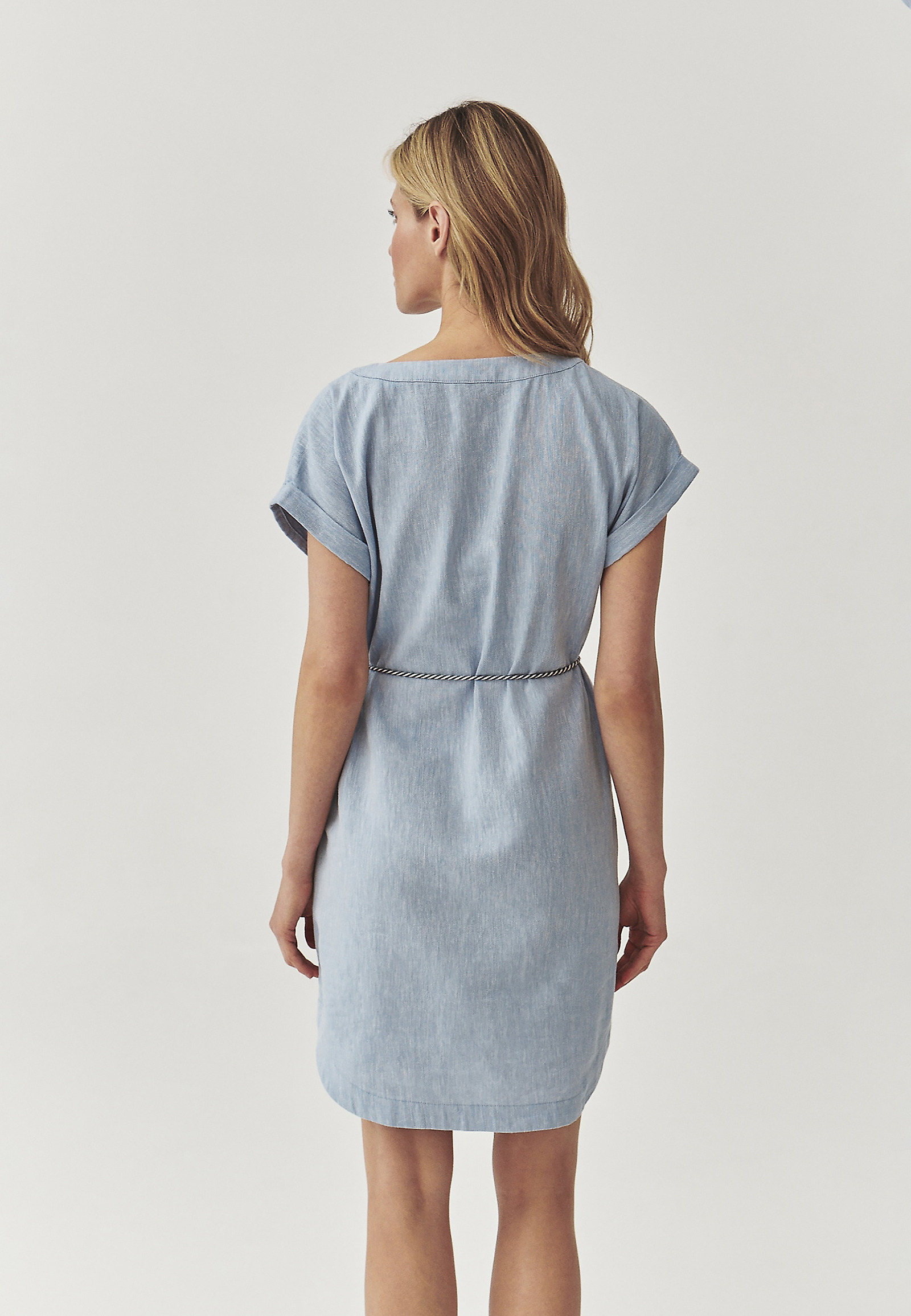 PLÁTĚNÉ ŠATY S NÁMOŘNICKOU ŠŇŮRKOU - SAMANTIKA PLÁTĚNÉ ŠATY S NÁMOŘNICKOU ŠŇŮRKOU - SAMANTIKA MODRÁ 97739