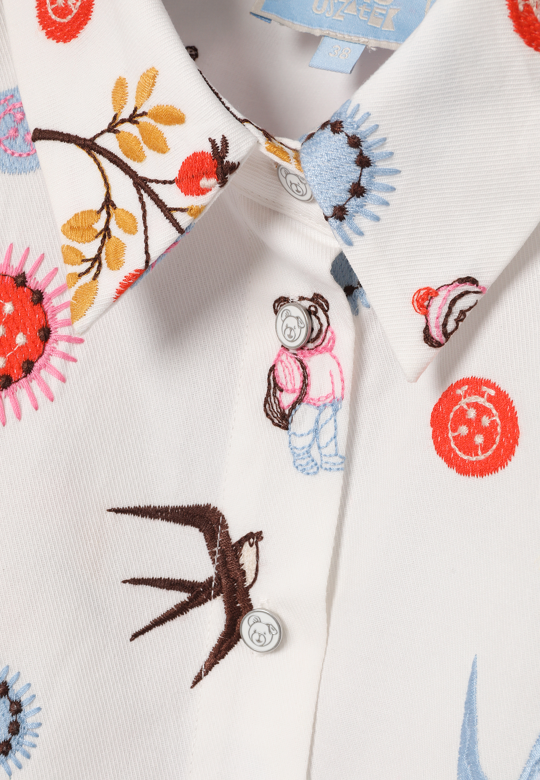 HAFTOWANA KOSZULA Z BAWEŁNĄ - NAMI BEŻOWY 2