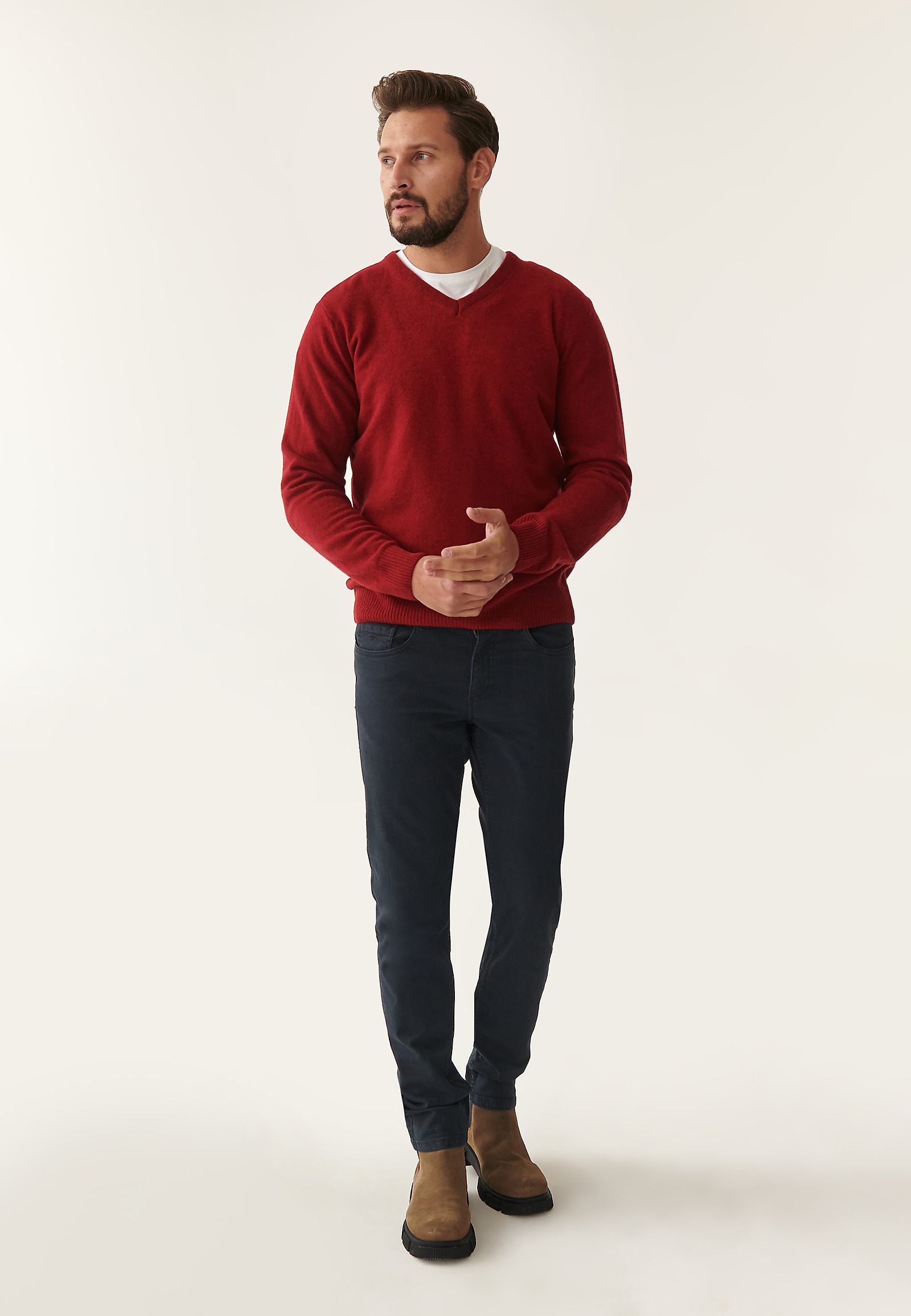 WEŁNIANY SWETER MĘSKI MARK 1 WEŁNIANY SWETER MĘSKI MARK 1 CZERWONY 83177