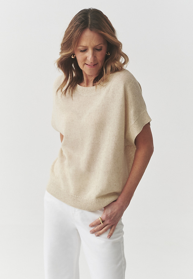 LOOSE JUMPER WITH LYOCELL AND LINEN — LIMI LOOSE JUMPER WITH LYOCELL AND LINEN — LIMI BEIGE 6