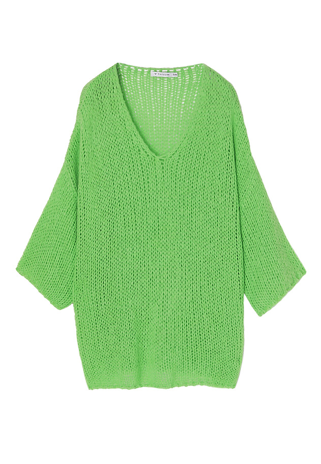 LOOSE SWEATER WITH VISIBLE WEAVE BAJANA LOOSE SWEATER WITH VISIBLE WEAVE BAJANA ZIELONY 6