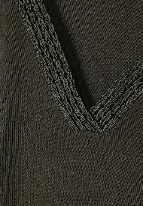 HÖLGYBLOUSE V-ALAKÚ NYAKKIVÁGÁSSAL - KALSA KHAKI 2