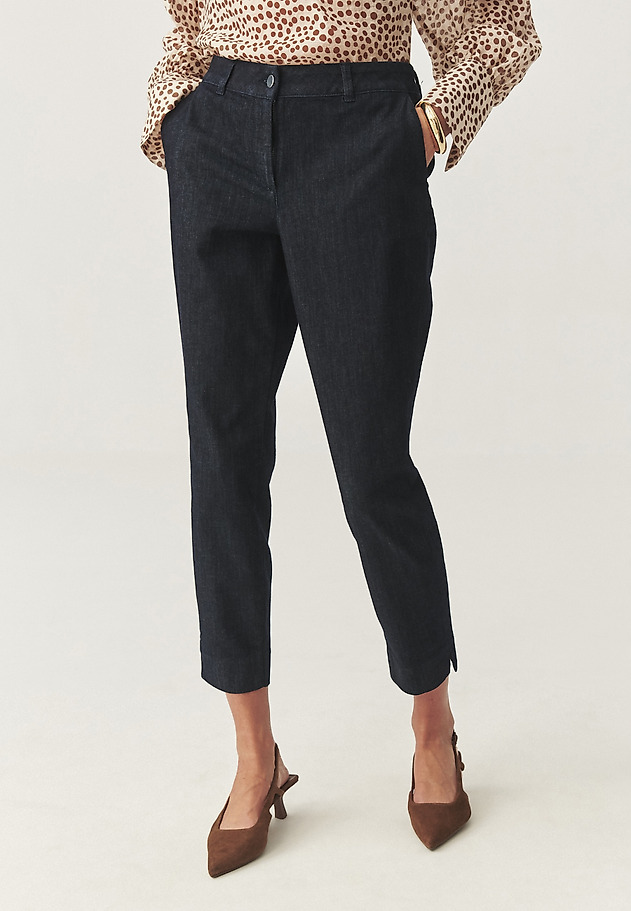 PANTALONI DIN MATERIAL CU PICIOR DIRECT - KOLIANA PANTALONI DIN MATERIAL CU PICIOR DIRECT - KOLIANA ALBASTRU 4