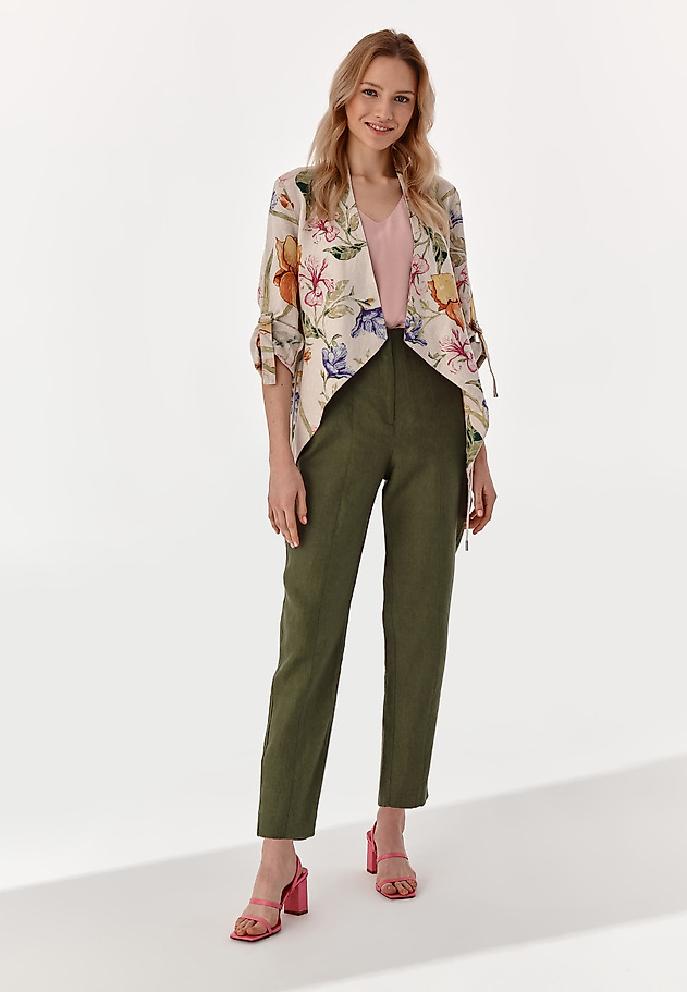 LADIES' LINEN TROUSERS FERA LADIES' LINEN TROUSERS FERA GREEN 1